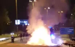Samochód spłonął na obwodnicy
