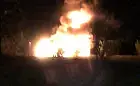 Nocny pożar samochodów na Chełmie