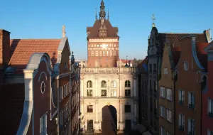 Historyczne bramy Gdańska z lotu ptaka