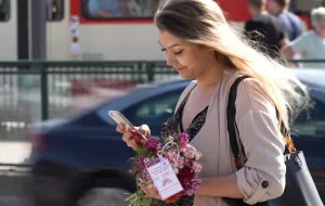 Rozdawali bukiety kwiatów w centrum Gdańska