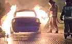 Nocny pożar samochodu na Chełmie