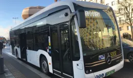 Pączki w i na elektrycznym autobusie w Gdyni