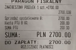 Anonimowy klient "zawiesił" paragon na 2,7 tys. zł