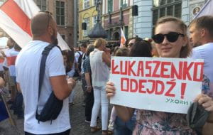 Protest "Solidarni z Białorusią" w Gdańsku