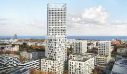 120-metrowa wieża mieszkaniowa obok węzła Franciszki Cegielskiej w Gdyni
