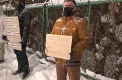 Protest pod siedzibą TVP w Oliwie