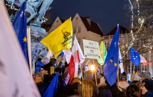 Protest przeciwko "lex TVN" w Gdańsku