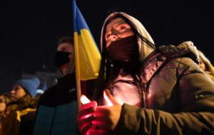 Wieczorne wiece solidarności z Ukrainą w Gdańsku