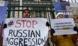 Wspólny protest Rosjanina i Ukraińców pod konsulatem Niemiec