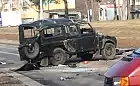Wypadek wojskowego auta na Obłużu