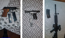 Karabin i pistolety w mieszkaniu. Przejęto nielegalną broń