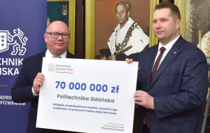 Politechnika Gdańska dostała czeki na ponad 76 mln zł od MEiN