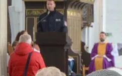 Policjant z ambony przemawiał do wiernych