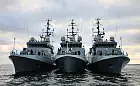 Trzy niszczyciele min wspólnie ćwiczą na Bałtyku