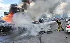 Przy lotnisku spłonęło 10 samochodów