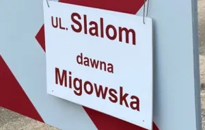 "Slalom" zamiast "Migowskiej". Walczą o remont, więc dla żartu zmienili nazwę ulicy