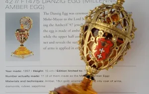 Bursztynowe jajo Fabergé z okazji 1000-lecia Gdańska do kupienia za 150 tys. zł