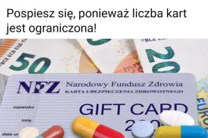 Nowa metoda oszustów "na bon do apteki". NFZ nie wydaje żadnych kart podarunkowych