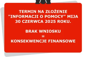 Przedsiębiorco! 30 czerwca mija termin złożenia "informacji o pomocy"!