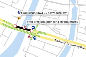 Od soboty nowa organizacja ruchu na Podwalu Przedmiejskim