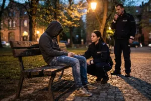 Pijany 14-latek siedział na ławce. Pomógł operator monitoringu