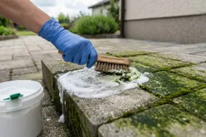 Czym wyczyszczyć kostkę brukową z oleju i mchu? Prosty sposób bez drogiej chemii