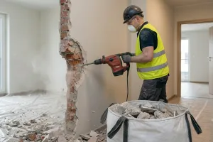 Ile kosztuje wyburzenie ściany działowej w 2026 roku? Cennik kucia, wywozu gruzu i wzmocnień