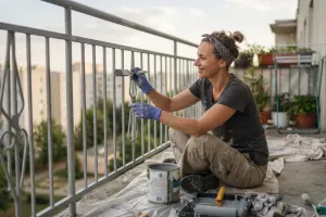 Remont balkonu w bloku. Czy można samodzielnie pomalować balustradę i posadzkę?
