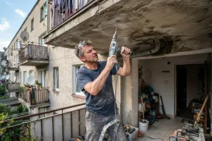 Czy sąsiad z dołu może wiercić w moim balkonie?