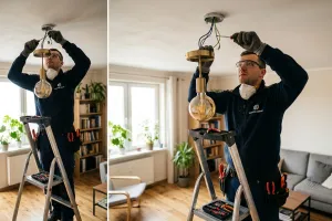Ile kosztuje montaż lampy sufitowej? Cena elektryka za jeden żyrandol w 2026 roku