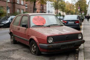 Czerwona naklejka na szybie samochodu. Co oznacza? Nie wolno jej zignorować