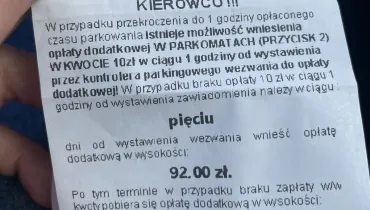 10 zł za przekroczenie czasu parkowania? Tak, to możliwe