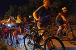 Rowerzyści na ulicach. XXIV Gdyński Nocny Przejazd Rowerowy