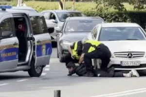 Strażnicy miejscy powalili i skuli awanturnika