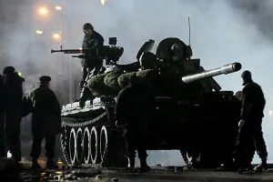 Czołgi na ulicach Gdyni. Zdjęcia do filmu "Czarny czwartek".