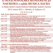 X Ogólnopolska Konferencja Naukowa Musica Sacra