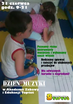 Dzień Muzyki w Akademii Zabawy i Edukacji Tuptuś - imprezy dla dzieci!