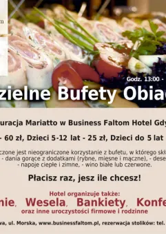 Niedzielne Bufety Obiadowe w BEST WESTERN PLUS Business Faltom Hotel  Gdynia***