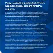 Plany i wyzwania pomorskich MMŚP. Konkurencyjność sektora MMŚP w regionie