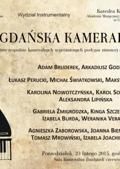 Koncert najlepszych studenckich zespołów kameralnych z cyklu Młoda Gdańska Kameralistyka