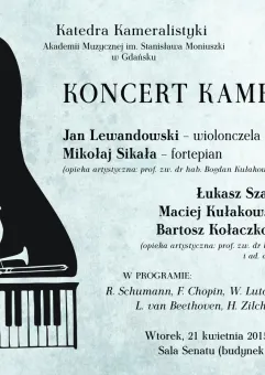 Koncert kameralny w wykonaniu studenckich zespołów kameralnych