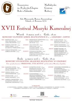 XVII Festiwal Muzyki Kameralnej