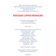 Rosyjska Liryka Wokalna - Akademia Muzyczna w Politechnice