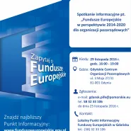 Fundusze Europejskie w perspektywie 2014-2020 dla organizacji pozarządowych