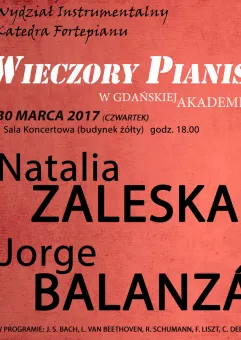 Wieczory Pianistyczne: Natalia Zaleska, Jorge Balanzá