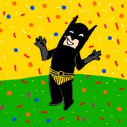 Batman rzuca konfetti