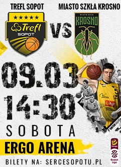 Koszykówka: TREFL Sopot - Miasto Szkła Krosno