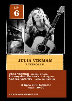 Julia Vikman z zespołem. Old Gdansk. Live, Concert.