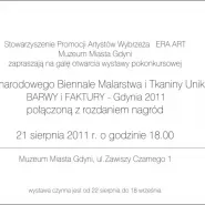 VI Międzynarodowe Biennale Malarstwa i Tkaniny Unikatowej -  Barwy i Faktury Gdynia 2011 - Gala