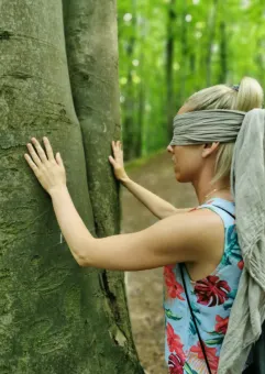 Spacer zmysłów - arte - trening w lesie